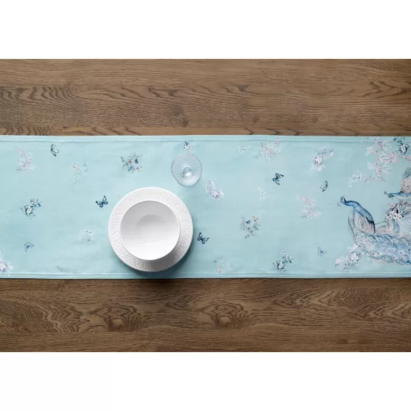 imageMaison d Hermine Table Runner 100 Combed Cotton Premium 1450 Inch x 72 Inch Decorative Runner Table Runners Dining Kitchen Parties ampamp Camping Mosaic Double LayerPeacock Utopia  Pastel Turquoise