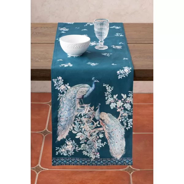 imageMaison d Hermine Table Runner 100 Combed Cotton Premium 1450 Inch x 72 Inch Decorative Runner Table Runners Dining Kitchen Parties ampamp Camping Mosaic Double LayerPeacock Utopia  Deep Sea