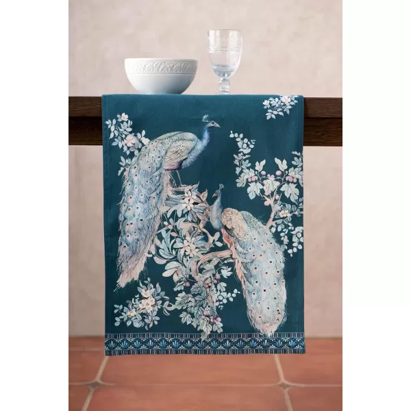imageMaison d Hermine Table Runner 100 Combed Cotton Premium 1450 Inch x 72 Inch Decorative Runner Table Runners Dining Kitchen Parties ampamp Camping Mosaic Double LayerPeacock Utopia  Deep Sea