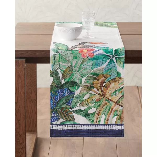 imageMaison d Hermine Table Runner 100 Combed Cotton Premium 1450 Inch x 72 Inch Decorative Runner Table Runners Dining Kitchen Parties ampamp Camping Mosaic Double LayerMosaic