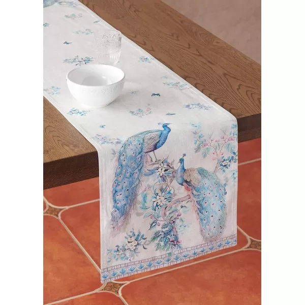 imageMaison d Hermine Table Runner 100 Combed Cotton Premium 1450 Inch x 72 Inch Decorative Runner Table Runners Dining Kitchen Parties ampamp Camping Mosaic Double LayerPeacock Utopia  Original