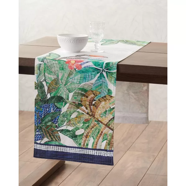 imageMaison d Hermine Table Runner 100 Combed Cotton Premium 1450 Inch x 72 Inch Decorative Runner Table Runners Dining Kitchen Parties ampamp Camping Mosaic Double LayerMosaic