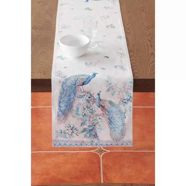 imageMaison d Hermine Table Runner 100 Combed Cotton Premium 1450 Inch x 72 Inch Decorative Runner Table Runners Dining Kitchen Parties ampamp Camping Mosaic Double LayerPeacock Utopia  Original