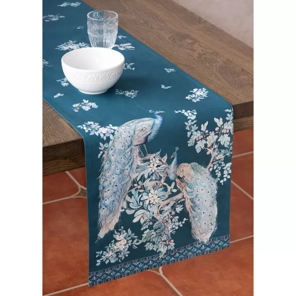 imageMaison d Hermine Table Runner 100 Combed Cotton Premium 1450 Inch x 72 Inch Decorative Runner Table Runners Dining Kitchen Parties ampamp Camping Mosaic Double LayerPeacock Utopia  Deep Sea