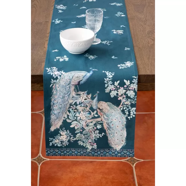 imageMaison d Hermine Table Runner 100 Combed Cotton Premium 1450 Inch x 72 Inch Decorative Runner Table Runners Dining Kitchen Parties ampamp Camping Mosaic Double LayerPeacock Utopia  Deep Sea