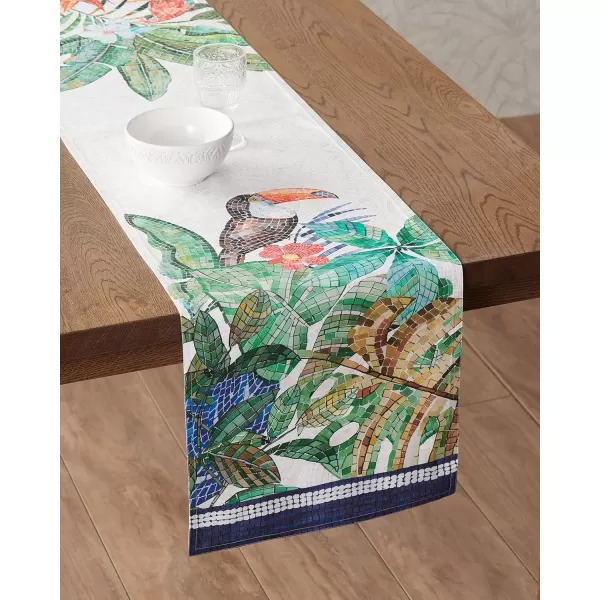 imageMaison d Hermine Table Runner 100 Combed Cotton Premium 1450 Inch x 72 Inch Decorative Runner Table Runners Dining Kitchen Parties ampamp Camping Mosaic Double LayerMosaic