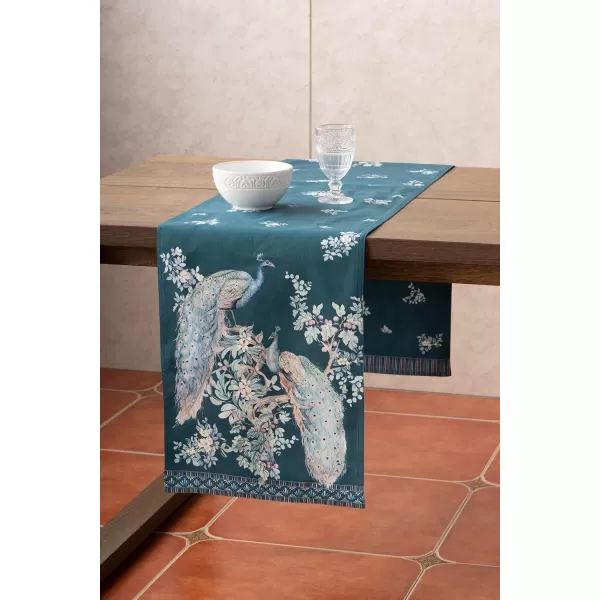 imageMaison d Hermine Table Runner 100 Combed Cotton Premium 1450 Inch x 72 Inch Decorative Runner Table Runners Dining Kitchen Parties ampamp Camping Mosaic Double LayerPeacock Utopia  Deep Sea