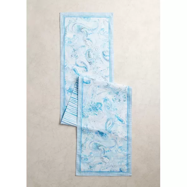 imageMaison d Hermine Table Runner 100 Combed Cotton Premium 1450 Inch x 72 Inch Decorative Runner Table Runners Dining Kitchen Parties ampamp Camping Mosaic Double LayerPaisley Blues
