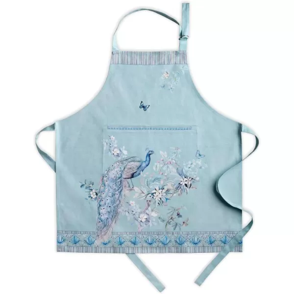 imageMaison d Hermine Premium 100 Combed Cotton Kitchen Easter Chef Apron with an Adjustable Neck with Long Ties for Women MenPeacock Uthopia  Pastel Turquoise
