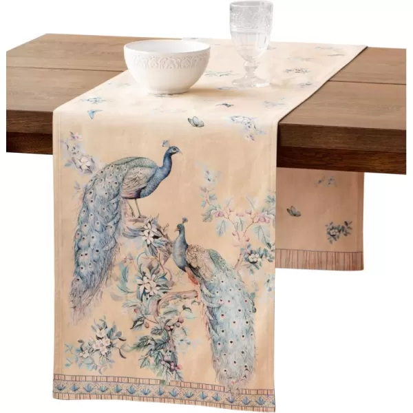 imageMaison d Hermine Table Runner 100 Combed Cotton Premium 1450 Inch x 72 Inch Decorative Runner Table Runners Dining Kitchen Parties ampamp Camping Mosaic Double LayerPeacock Utopia  Sandy Beach