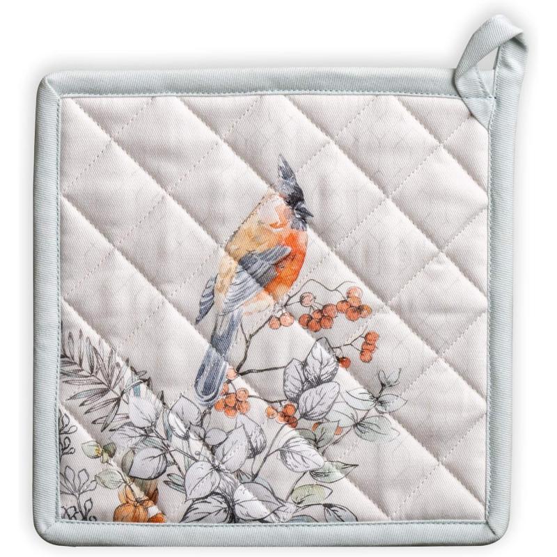 imageMaison d Hermine Pot Holder 100 Cotton Heat Resistant Potholders 8 Inch x 8 Inch Hot Pads with Loop BBQ Cooking Grilling Microwave Crystal Star  ThanksgivingChristmas38  Whitish Shabby Chique