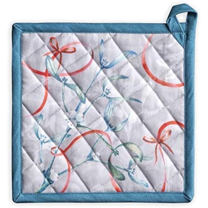 imageMaison d Hermine Pot Holder 100 Cotton Heat Resistant Potholders 8 Inch x 8 Inch Hot Pads with Loop BBQ Cooking Grilling Microwave Crystal Star  ThanksgivingChristmas41  Enora