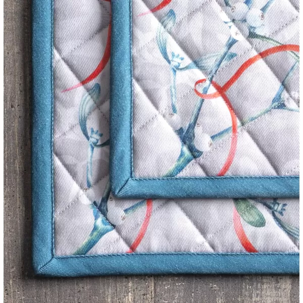 imageMaison d Hermine Hotpads 100 Cotton Set of 2 Pot Holder 8quotx8quot with Loop Heat Resistant Kitchen Pot Holders for Microwave Barbeque Handling Hot Pans Kelim  Prairie  ThanksgivingChristmas41  Enora