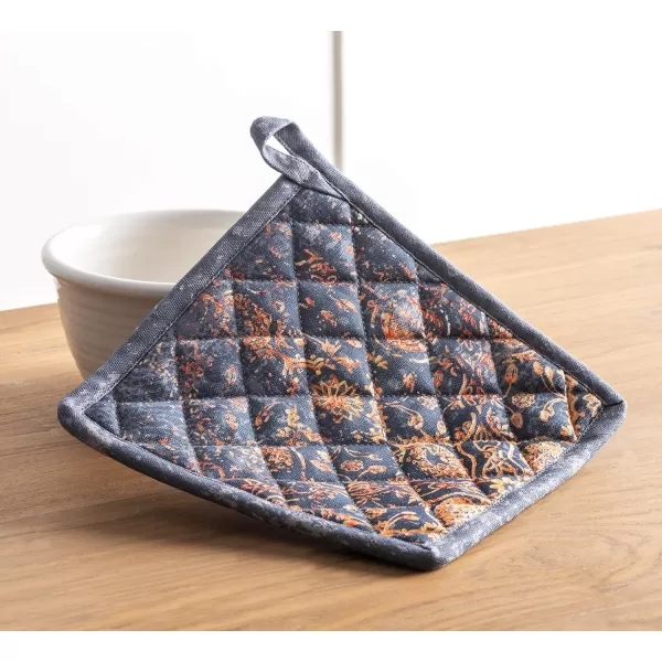 imageMaison d Hermine Hotpads 100 Cotton Set of 2 Pot Holder 8quotx8quot with Loop Heat Resistant Kitchen Pot Holders for Microwave Barbeque Handling Hot Pans Kelim  Prairie  ThanksgivingChristmas6  Imperfection
