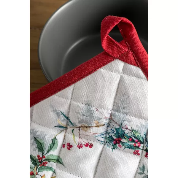 imageMaison d Hermine Hotpads 100 Cotton Set of 2 Pot Holder 8quotx8quot with Loop Heat Resistant Kitchen Pot Holders for Microwave Barbeque Handling Hot Pans Kelim  Prairie  ThanksgivingChristmas44  Morzine