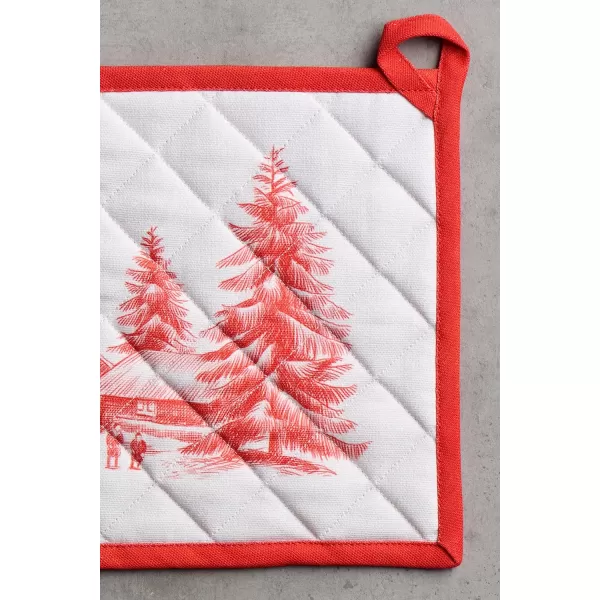 imageMaison d Hermine Hotpads 100 Cotton Set of 2 Pot Holder 8quotx8quot with Loop Heat Resistant Kitchen Pot Holders for Microwave Barbeque Handling Hot Pans Kelim  Prairie  ThanksgivingChristmas48  Winter Jouy