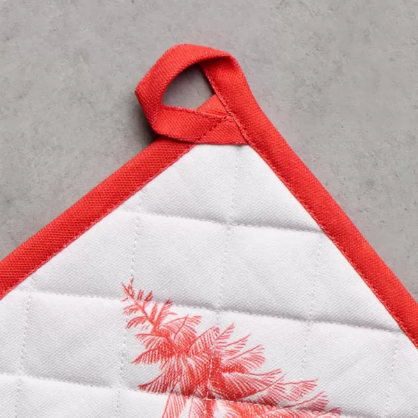 imageMaison d Hermine Hotpads 100 Cotton Set of 2 Pot Holder 8quotx8quot with Loop Heat Resistant Kitchen Pot Holders for Microwave Barbeque Handling Hot Pans Kelim  Prairie  ThanksgivingChristmas48  Winter Jouy