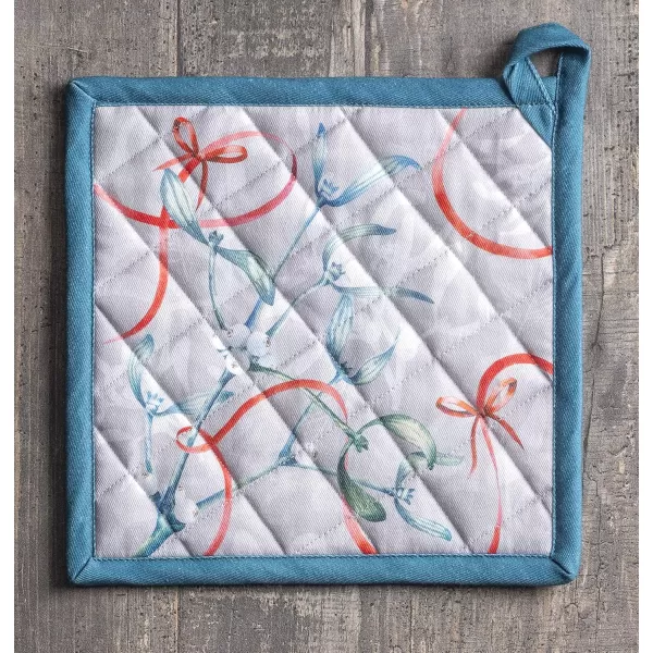 imageMaison d Hermine Hotpads 100 Cotton Set of 2 Pot Holder 8quotx8quot with Loop Heat Resistant Kitchen Pot Holders for Microwave Barbeque Handling Hot Pans Kelim  Prairie  ThanksgivingChristmas41  Enora