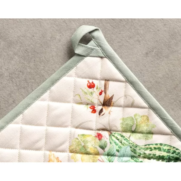 imageMaison d Hermine Hotpads 100 Cotton Set of 2 Pot Holder 8quotx8quot with Loop Heat Resistant Kitchen Pot Holders for Microwave Barbeque Handling Hot Pans Kelim  Prairie  ThanksgivingChristmas40  Lumina