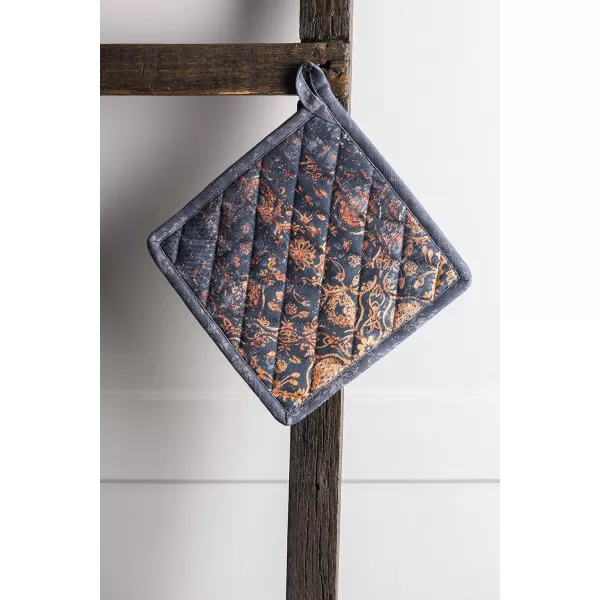 imageMaison d Hermine Hotpads 100 Cotton Set of 2 Pot Holder 8quotx8quot with Loop Heat Resistant Kitchen Pot Holders for Microwave Barbeque Handling Hot Pans Kelim  Prairie  ThanksgivingChristmas6  Imperfection