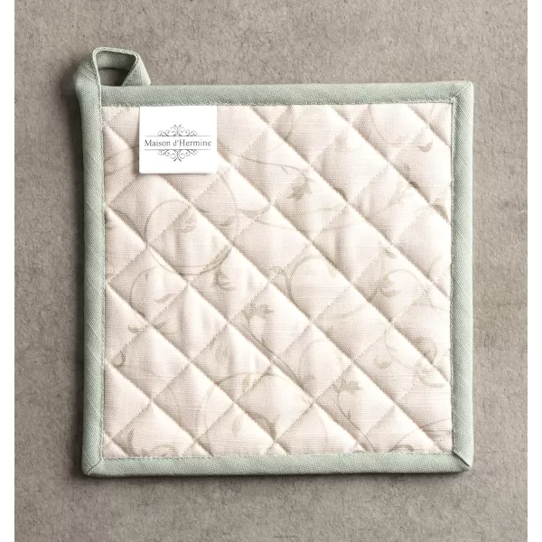 imageMaison d Hermine Hotpads 100 Cotton Set of 2 Pot Holder 8quotx8quot with Loop Heat Resistant Kitchen Pot Holders for Microwave Barbeque Handling Hot Pans Kelim  Prairie  ThanksgivingChristmas40  Lumina