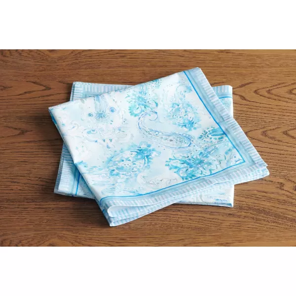 imageMaison d Hermine Napkins 100 Combed Cotton Premium 20Inch x 20Inch Decorative Washable Cloth Napkin Table Napkin for Dining Kitchen Parties ampamp Camping  Mosaic Set of 4Paisley Blues