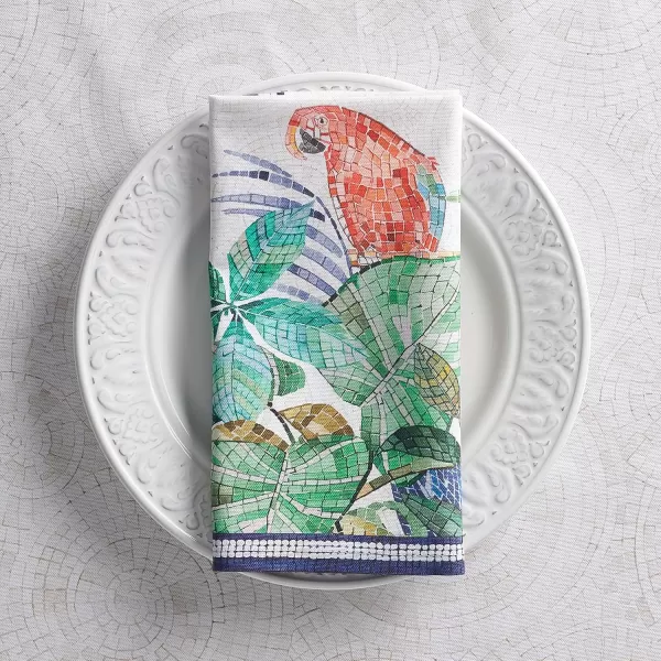 imageMaison d Hermine Napkins 100 Combed Cotton Premium 20Inch x 20Inch Decorative Washable Cloth Napkin Table Napkin for Dining Kitchen Parties ampamp Camping  Mosaic Set of 4Mosaic
