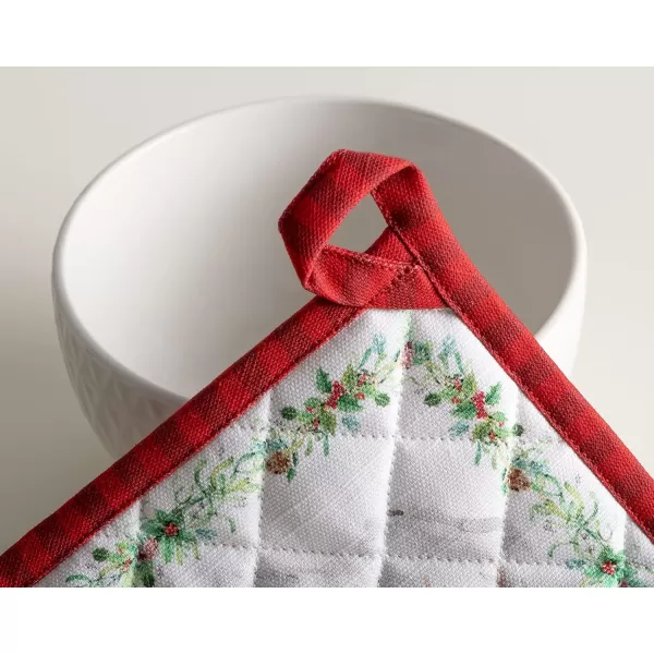 imageMaison d Hermine Pot Holder 100 Cotton Heat Resistant Potholders 8 Inch x 8 Inch Hot Pads with Loop BBQ Cooking Grilling Microwave Crystal Star  ThanksgivingChristmas26  Christmas Tradition