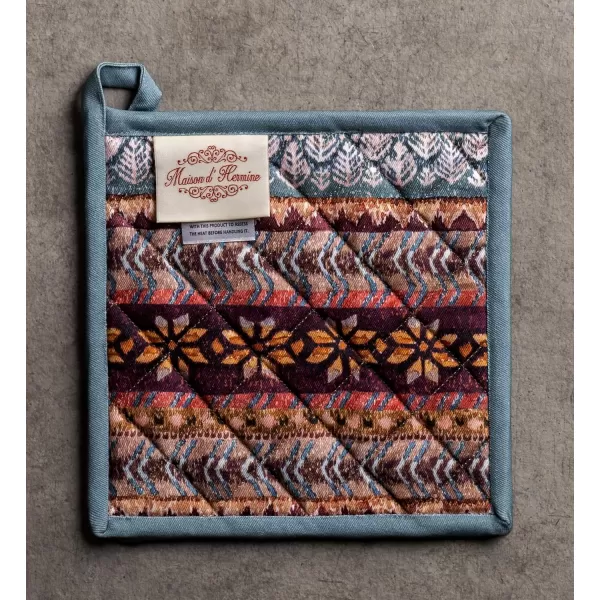 imageMaison d Hermine Pot Holder 100 Cotton Heat Resistant Potholders 8 Inch x 8 Inch Hot Pads with Loop BBQ Cooking Grilling Microwave Crystal Star  ThanksgivingChristmas3  Fair Isle