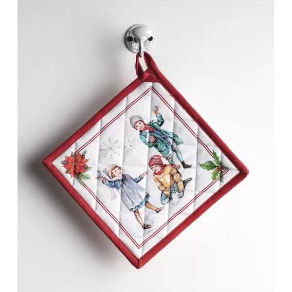 imageMaison d Hermine Pot Holder 100 Cotton Heat Resistant Potholders 8 Inch x 8 Inch Hot Pads with Loop BBQ Cooking Grilling Microwave Crystal Star  ThanksgivingChristmas36  Chromo