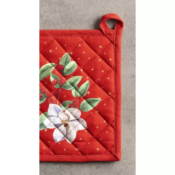 imageMaison d Hermine Pot Holder 100 Cotton Heat Resistant Potholders 8 Inch x 8 Inch Hot Pads with Loop BBQ Cooking Grilling Microwave Crystal Star  ThanksgivingChristmas22  Noel