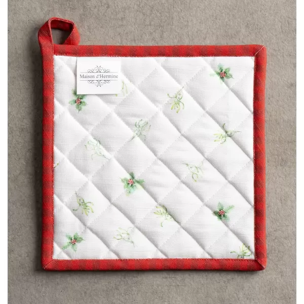 imageMaison d Hermine Pot Holder 100 Cotton Heat Resistant Potholders 8 Inch x 8 Inch Hot Pads with Loop BBQ Cooking Grilling Microwave Crystal Star  ThanksgivingChristmas26  Christmas Tradition