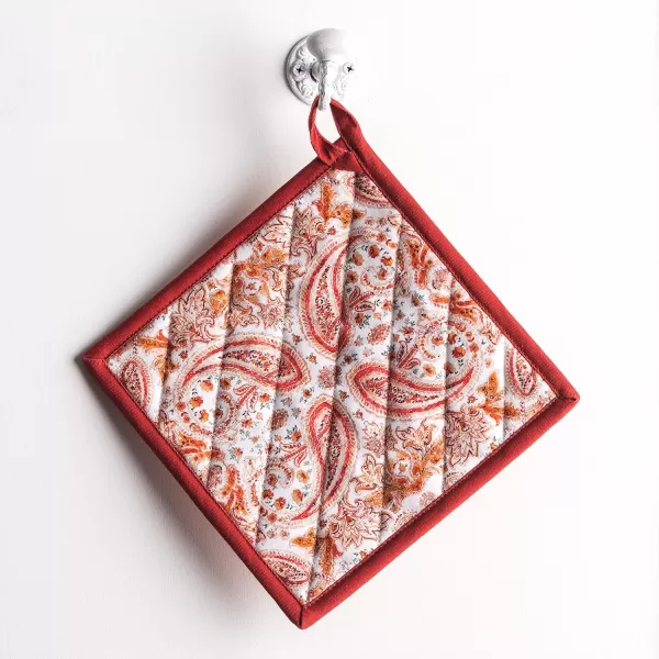 imageMaison d Hermine Pot Holder 100 Cotton Heat Resistant Potholders 8 Inch x 8 Inch Hot Pads with Loop BBQ Cooking Grilling Microwave Crystal Star  ThanksgivingChristmas10  Orient