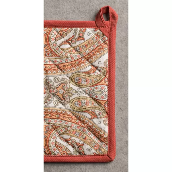 imageMaison d Hermine Pot Holder 100 Cotton Heat Resistant Potholders 8 Inch x 8 Inch Hot Pads with Loop BBQ Cooking Grilling Microwave Crystal Star  ThanksgivingChristmas4  Kashmir Paisley