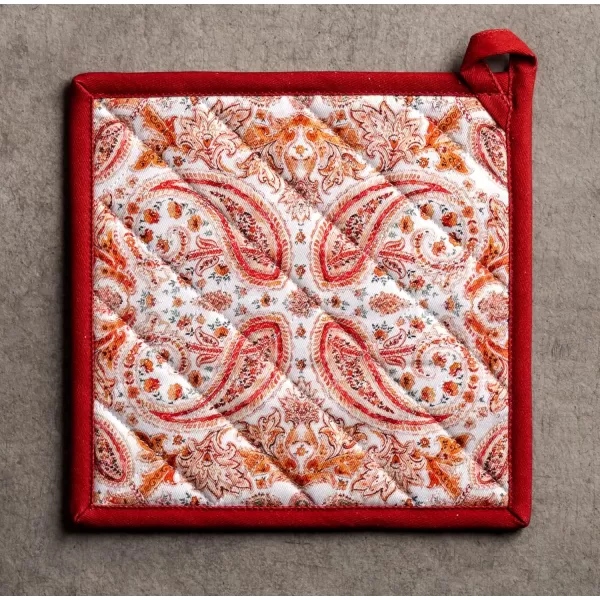 imageMaison d Hermine Pot Holder 100 Cotton Heat Resistant Potholders 8 Inch x 8 Inch Hot Pads with Loop BBQ Cooking Grilling Microwave Crystal Star  ThanksgivingChristmas10  Orient