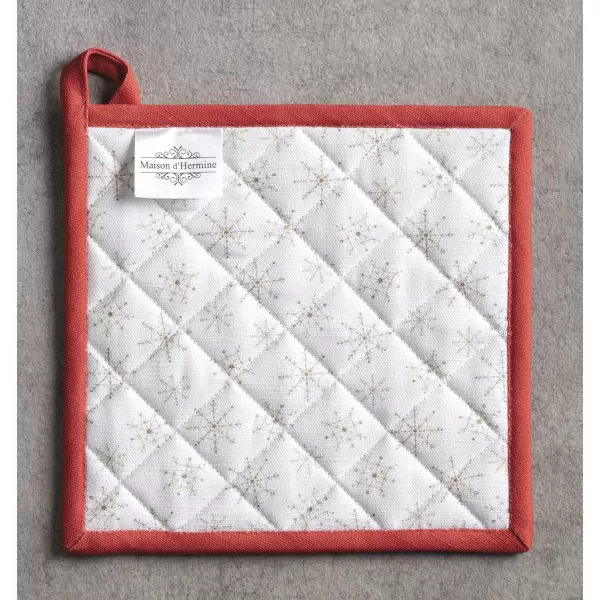 imageMaison d Hermine Pot Holder 100 Cotton Heat Resistant Potholders 8 Inch x 8 Inch Hot Pads with Loop BBQ Cooking Grilling Microwave Crystal Star  ThanksgivingChristmas36  Chromo