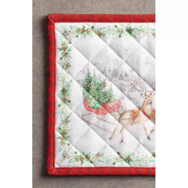 imageMaison d Hermine Pot Holder 100 Cotton Heat Resistant Potholders 8 Inch x 8 Inch Hot Pads with Loop BBQ Cooking Grilling Microwave Crystal Star  ThanksgivingChristmas26  Christmas Tradition