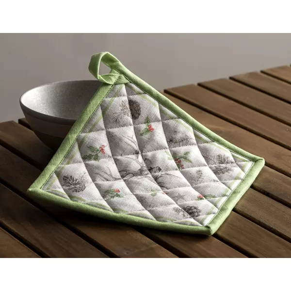 imageMaison d Hermine Pot Holder 100 Cotton Heat Resistant Potholders 8 Inch x 8 Inch Hot Pads with Loop BBQ Cooking Grilling Microwave Crystal Star  ThanksgivingChristmas31  Christmas Dew