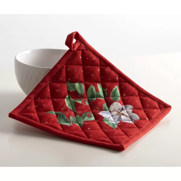 imageMaison d Hermine Pot Holder 100 Cotton Heat Resistant Potholders 8 Inch x 8 Inch Hot Pads with Loop BBQ Cooking Grilling Microwave Crystal Star  ThanksgivingChristmas22  Noel