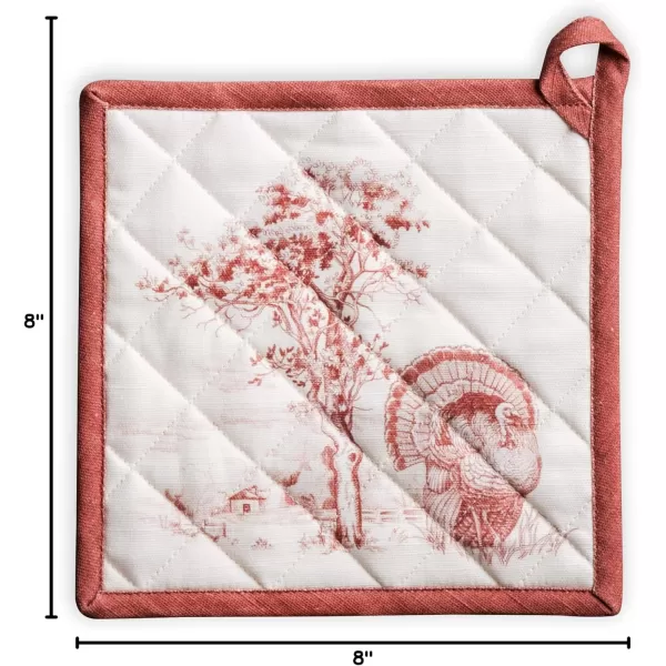 imageMaison d Hermine Pot Holder 100 Cotton Heat Resistant Potholders 8 Inch x 8 Inch Hot Pads with Loop BBQ Cooking Grilling Microwave Crystal Star  ThanksgivingChristmas43  Holy Jouy  Red