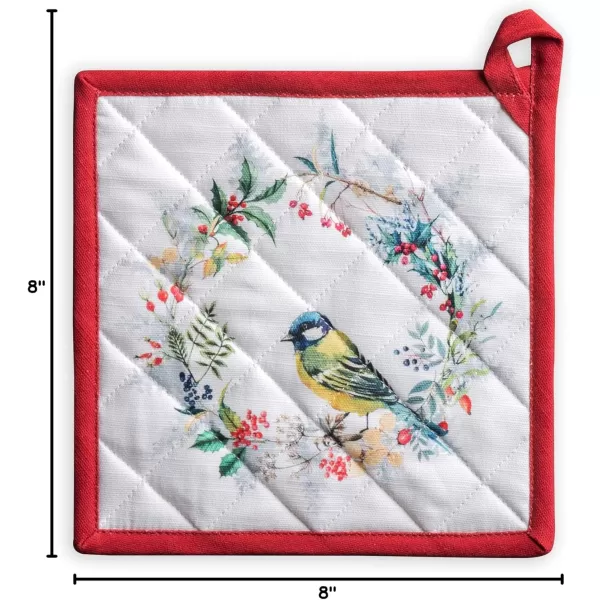 imageMaison d Hermine Pot Holder 100 Cotton Heat Resistant Potholders 8 Inch x 8 Inch Hot Pads with Loop BBQ Cooking Grilling Microwave Crystal Star  ThanksgivingChristmas44  Morzine