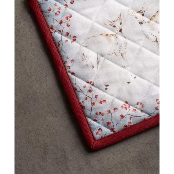 imageMaison d Hermine Pot Holder 100 Cotton Heat Resistant Potholders 8 Inch x 8 Inch Hot Pads with Loop BBQ Cooking Grilling Microwave Crystal Star  ThanksgivingChristmas33  Fairytale Forest