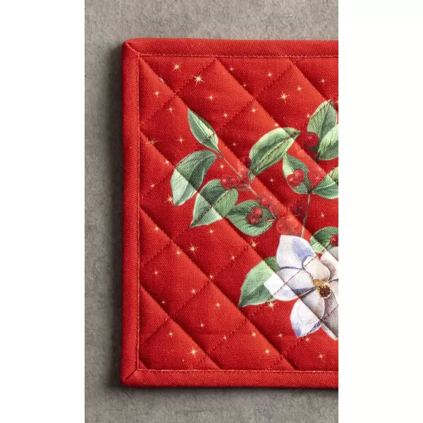 imageMaison d Hermine Pot Holder 100 Cotton Heat Resistant Potholders 8 Inch x 8 Inch Hot Pads with Loop BBQ Cooking Grilling Microwave Crystal Star  ThanksgivingChristmas22  Noel