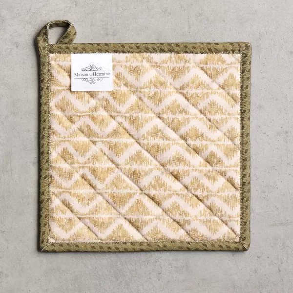 imageMaison d Hermine Pot Holder 100 Cotton Heat Resistant Potholders 8 Inch x 8 Inch Hot Pads with Loop BBQ Cooking Grilling Microwave Crystal Star  ThanksgivingChristmas16  Damask