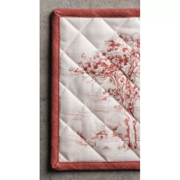 imageMaison d Hermine Pot Holder 100 Cotton Heat Resistant Potholders 8 Inch x 8 Inch Hot Pads with Loop BBQ Cooking Grilling Microwave Crystal Star  ThanksgivingChristmas43  Holy Jouy  Red