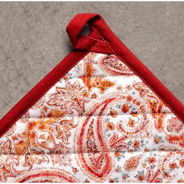 imageMaison d Hermine Pot Holder 100 Cotton Heat Resistant Potholders 8 Inch x 8 Inch Hot Pads with Loop BBQ Cooking Grilling Microwave Crystal Star  ThanksgivingChristmas10  Orient