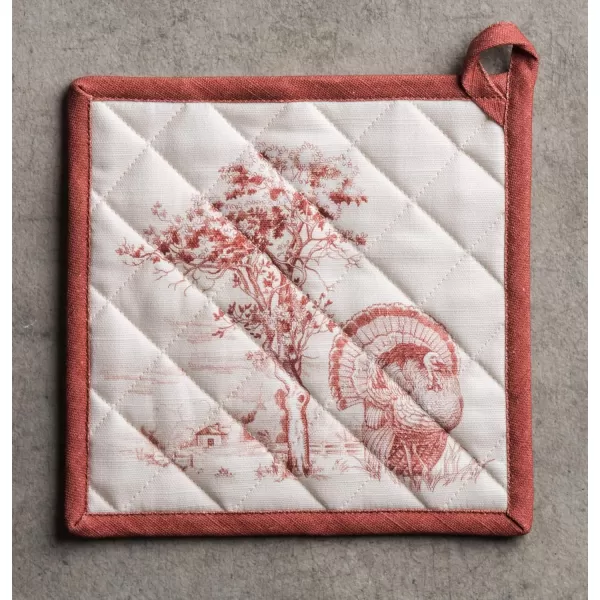 imageMaison d Hermine Pot Holder 100 Cotton Heat Resistant Potholders 8 Inch x 8 Inch Hot Pads with Loop BBQ Cooking Grilling Microwave Crystal Star  ThanksgivingChristmas43  Holy Jouy  Red
