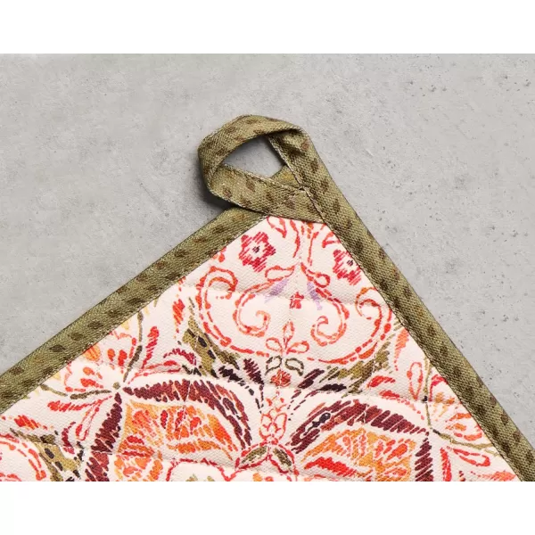 imageMaison d Hermine Pot Holder 100 Cotton Heat Resistant Potholders 8 Inch x 8 Inch Hot Pads with Loop BBQ Cooking Grilling Microwave Crystal Star  ThanksgivingChristmas16  Damask