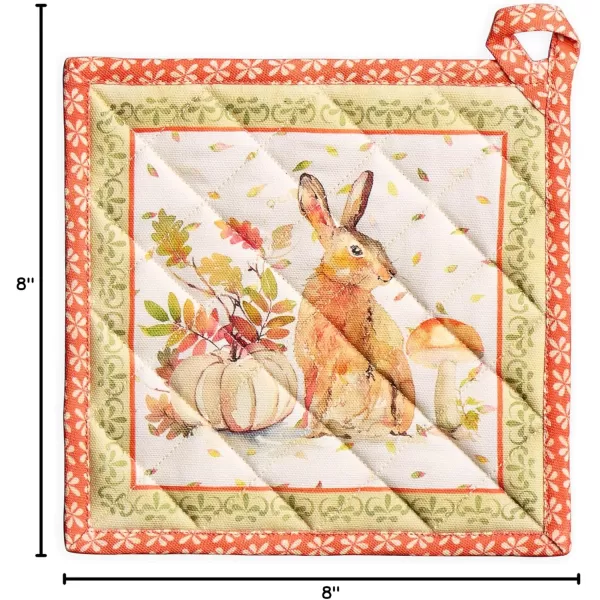 imageMaison d Hermine Pot Holder 100 Cotton Heat Resistant Potholders 8 Inch x 8 Inch Hot Pads with Loop BBQ Cooking Grilling Microwave Crystal Star  ThanksgivingChristmas46  Pumpkin Passion