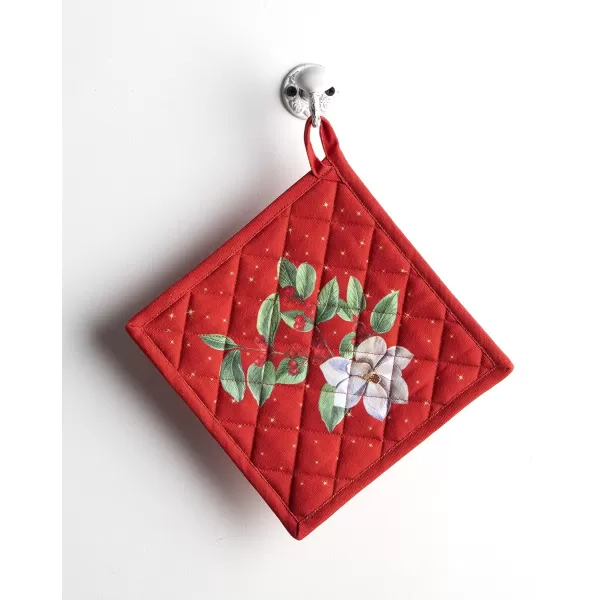 imageMaison d Hermine Pot Holder 100 Cotton Heat Resistant Potholders 8 Inch x 8 Inch Hot Pads with Loop BBQ Cooking Grilling Microwave Crystal Star  ThanksgivingChristmas22  Noel